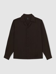 Reiss Chocolate Brown Space Shirt - Image 2 of 8