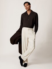 Reiss Chocolate Brown Space Shirt - Image 3 of 8