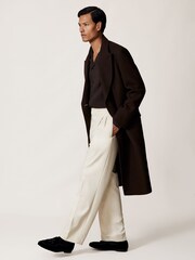 Reiss Chocolate Brown Space Shirt - Image 7 of 8