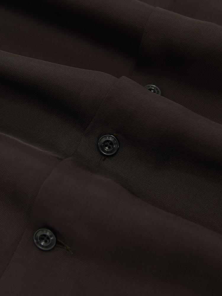 Reiss Chocolate Brown Space Shirt - Image 8 of 8