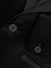 Reiss Black Ace Single-Breasted Velvet Tuxedo Blazer - Image 4 of 5