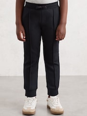 Reiss Navy Blue Premier Interlock Drawstring Joggers - Image 1 of 4