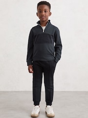 Reiss Navy Blue Premier Interlock Drawstring Joggers - Image 3 of 4