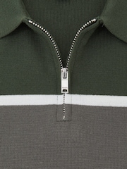 Reiss Green/Grey Jason 3-9 yrs Cotton-Blend Colour-Block Polo Shirt - Image 4 of 4