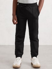 Reiss Black Premier Interlock Drawstring Joggers - Image 3 of 4