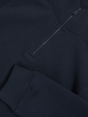 Reiss Navy Alba 13-14 yrs Textured Half-Zip Sweatshirt with Cotton - Image 4 of 4