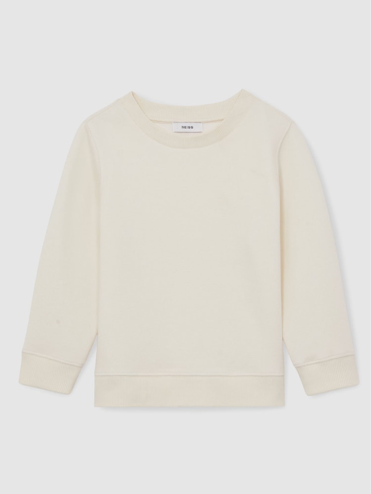 Reiss Off White Aspen 9-13 yrs Cotton-Blend Textured Sweatshirt - Image 2 of 4 Reiss Off White Aspen 9-13 yrs Cotton-Blend Textured Sweatshirt - Image 2 of 4