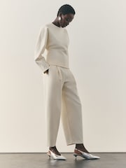 Nothing Ordinary Cream Luxe Jersey Sculpted Sweatshirt - Image 3 of 5