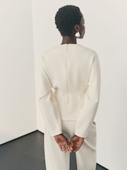 Nothing Ordinary Cream Luxe Jersey Sculpted Sweatshirt - Image 4 of 5