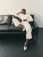 Nothing Ordinary Cream Luxe Jersey Sculpted Sweatshirt - Image 5 of 5