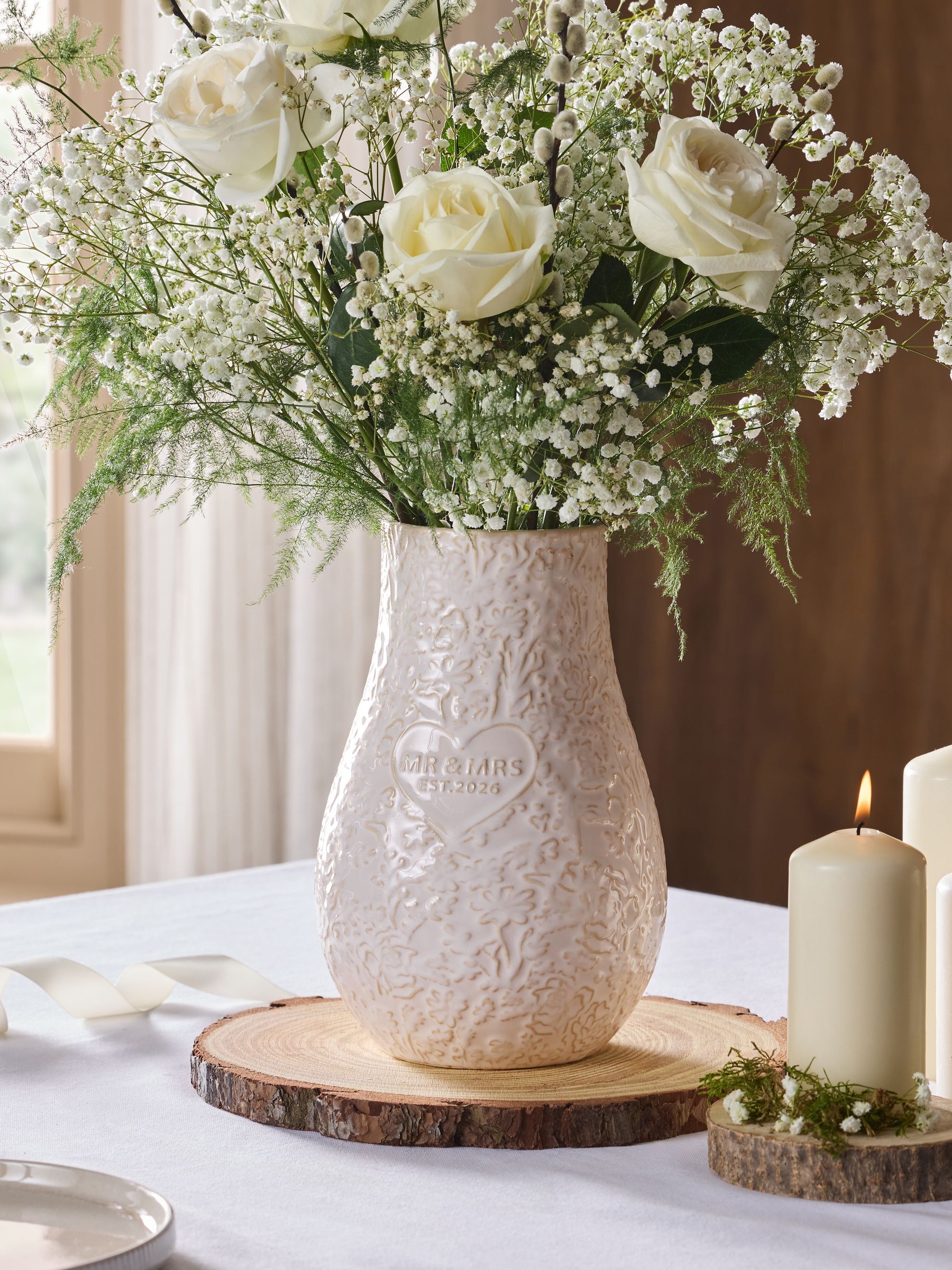 Buy Neutral Est 2026 Mr and Mrs Flower Vase from Next USA