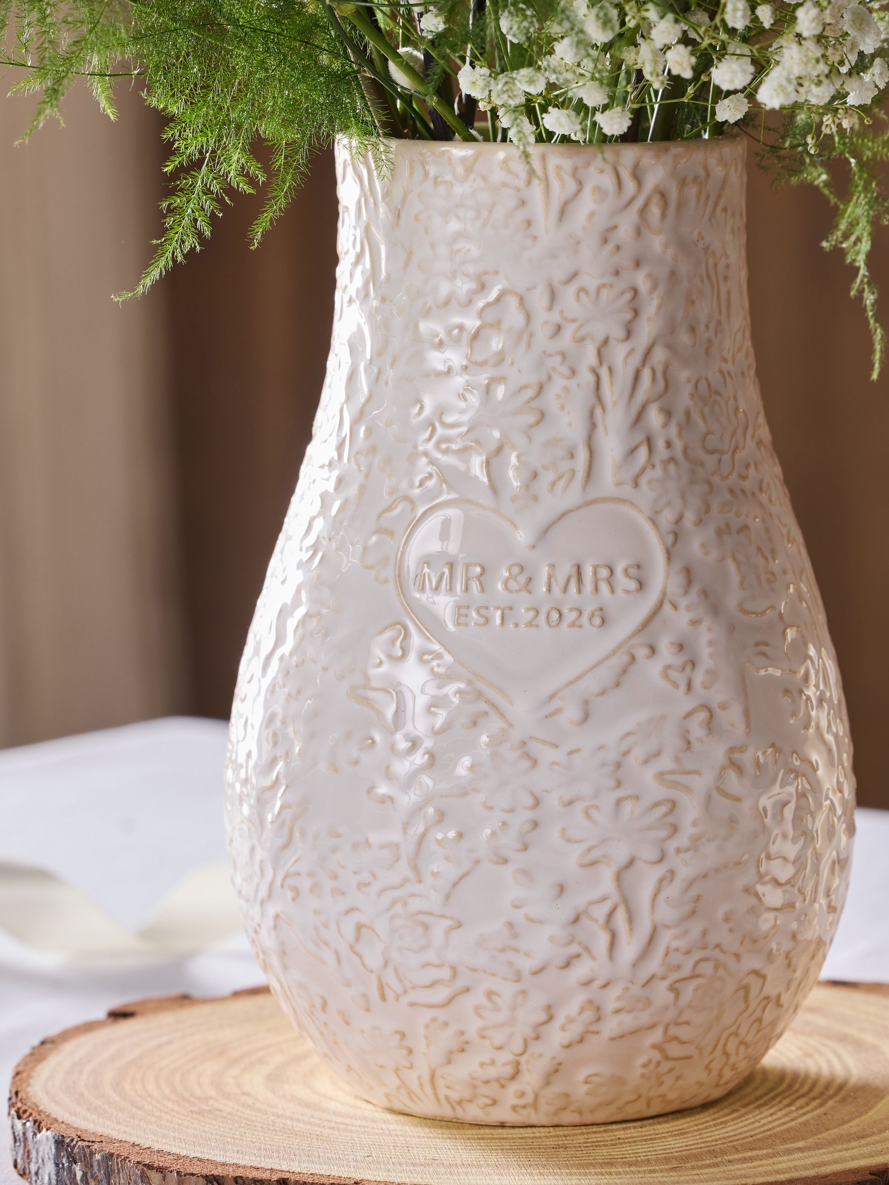 Buy Neutral Est 2026 Mr and Mrs Flower Vase from the Next UK