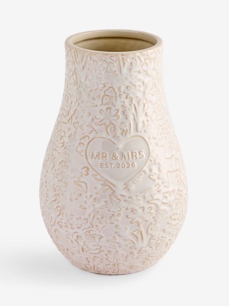 Neutral Est 2026 Mr and Mrs Flower Vase - Image 3 of 3