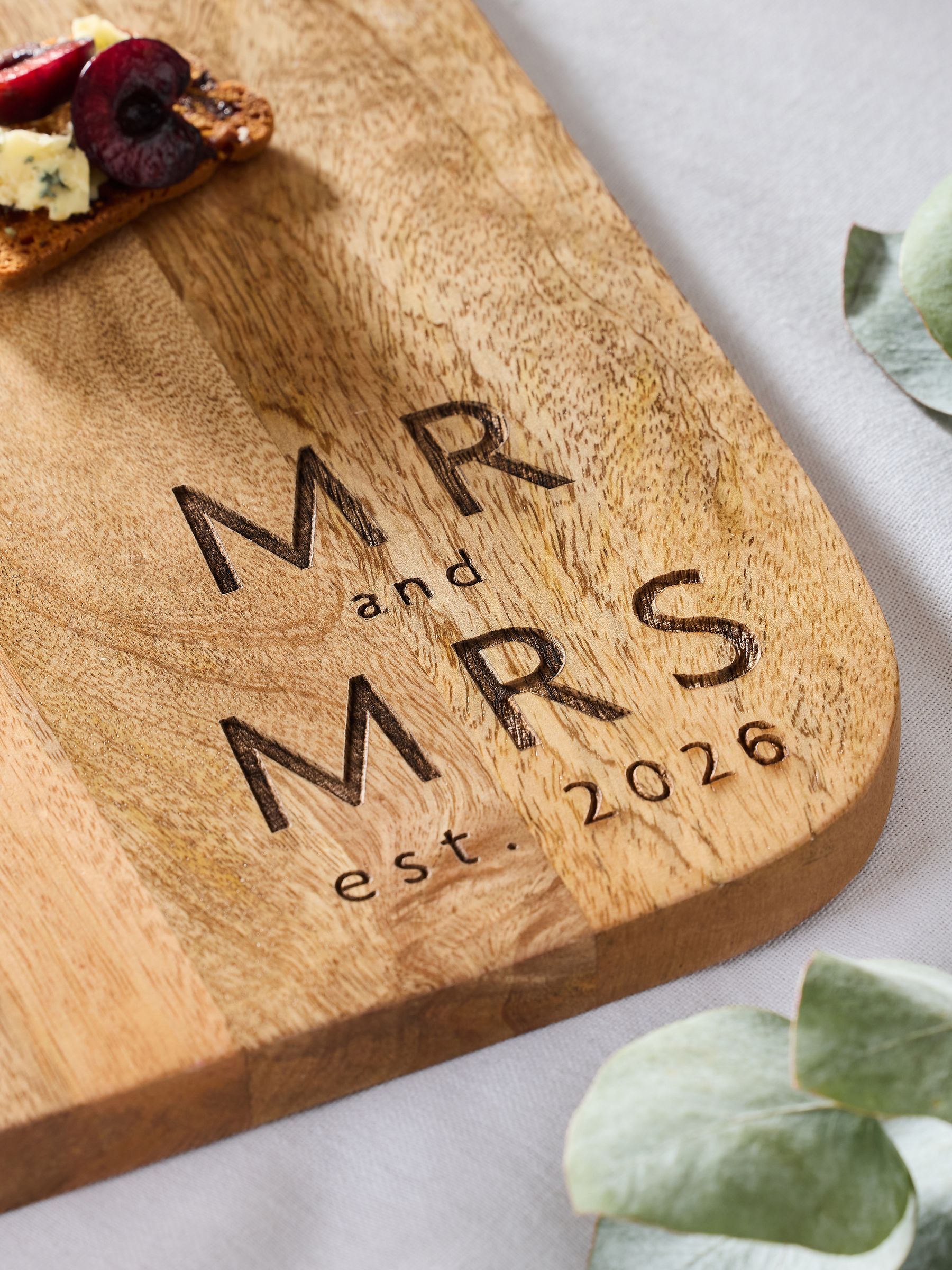 Buy Brown Est 2026 Mr and Mrs Chopping Board from Next India