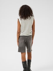 Kaffe KAamalia Sleeveless Stiped White Knit Top - Image 2 of 6