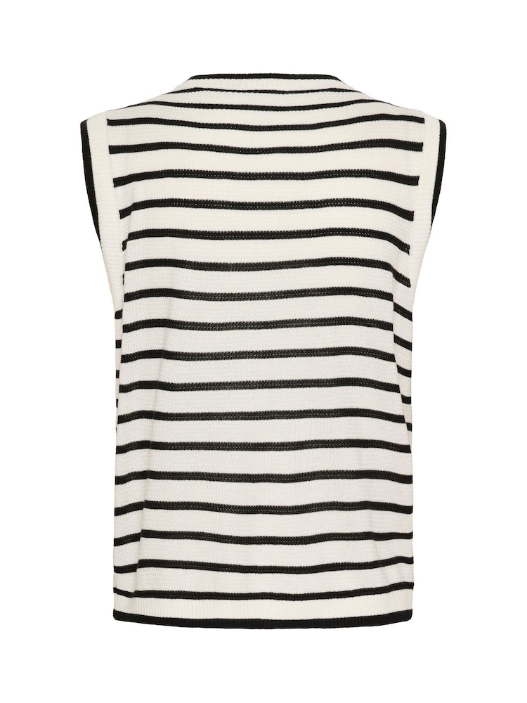 Kaffe KAamalia Sleeveless Stiped White Knit Top - Image 6 of 6 Kaffe KAamalia Sleeveless Stiped White Knit Top - Image 6 of 6