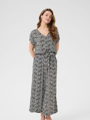 Kaffe KAmille Amber Printed Black Jumpsuit - Image 1 of 5