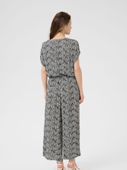 Kaffe KAmille Amber Printed Black Jumpsuit - Image 2 of 5