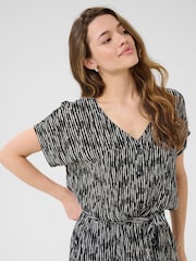 Kaffe KAmille Amber Printed Black Jumpsuit - Image 3 of 5