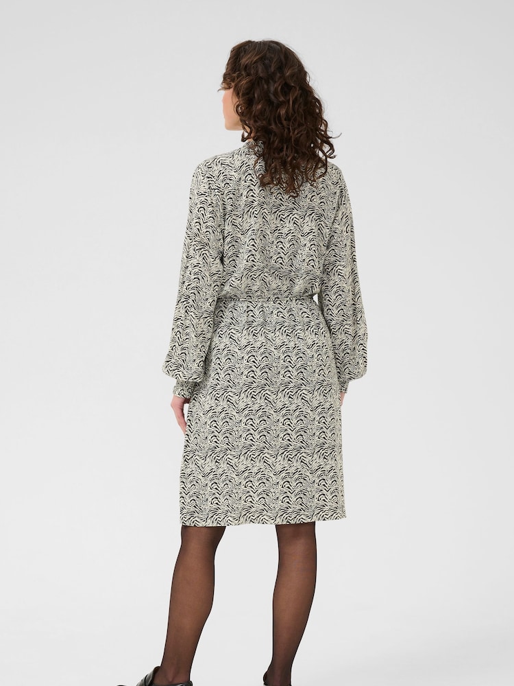 Kaffe Grey KAmiriam Long Sleeve Printed Dress - Image 2 of 6