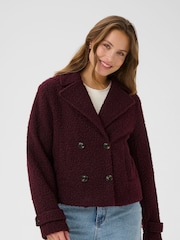 Kaffe Red KAanne Collared Long Sleeve Jacket - Image 1 of 6