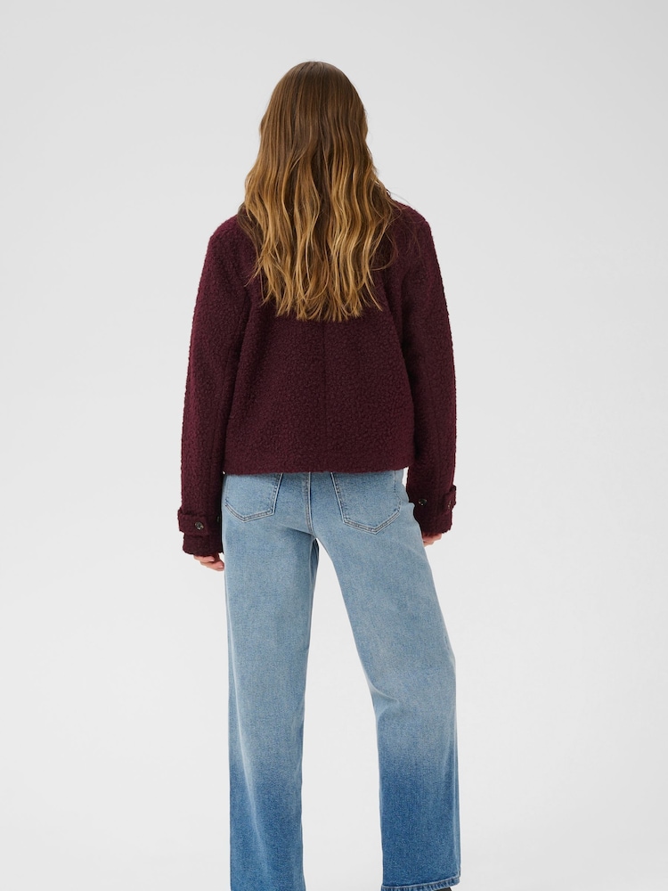 Kaffe Red KAanne Collared Long Sleeve Jacket - Image 2 of 6