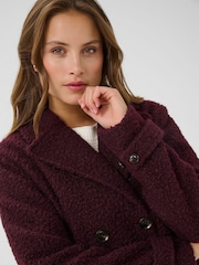 Kaffe Red KAanne Collared Long Sleeve Jacket - Image 4 of 6
