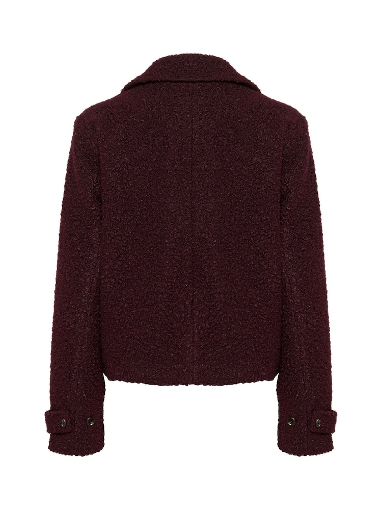 Kaffe Red KAanne Collared Long Sleeve Jacket - Image 6 of 6