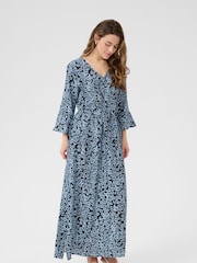 Kaffe Blue KAamanda Floral Print Maxi Dress - Image 1 of 5