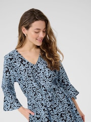Kaffe Blue KAamanda Floral Print Maxi Dress - Image 2 of 5