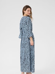 Kaffe Blue KAamanda Floral Print Maxi Dress - Image 3 of 5
