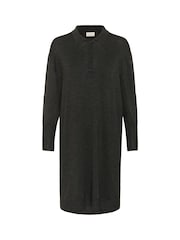 Kaffe Grey KAlizza Long Sleeve Polo Knit Dress - Image 5 of 6