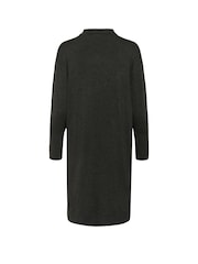 Kaffe Grey KAlizza Long Sleeve Polo Knit Dress - Image 6 of 6