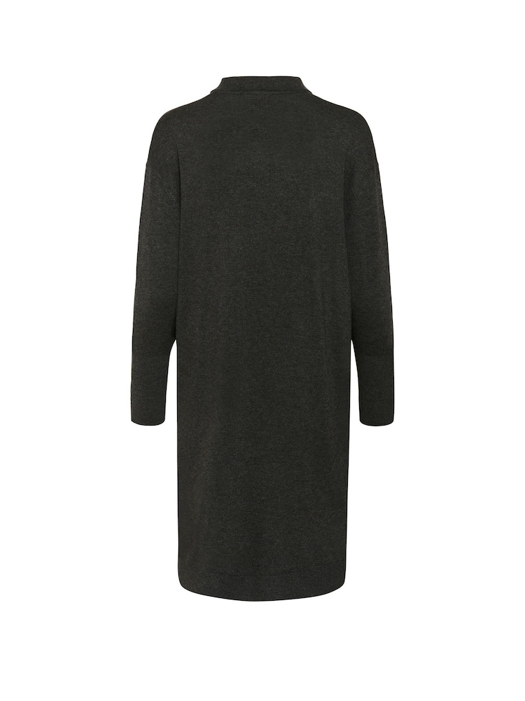 Kaffe Grey KAlizza Long Sleeve Polo Knit Dress - Image 6 of 6