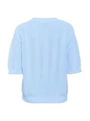 Kaffe Blue KAwhitney Short Sleeve Round Neck Jumper - Image 6 of 6