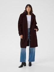 Kaffe Red KAanne Long Sleeve Coat - Image 3 of 6