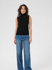 Kaffe Black KAlizza Rollneck Sleeveless Top - Image 3 of 6