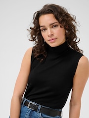 Kaffe Black KAlizza Rollneck Sleeveless Top - Image 4 of 6