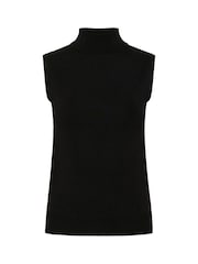 Kaffe Black KAlizza Rollneck Sleeveless Top - Image 5 of 6
