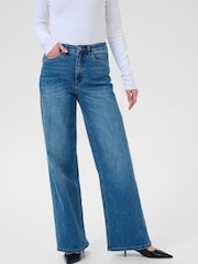 Kaffe Reg Fit Blue KAmeadow High Waisted Jeans - Image 1 of 6