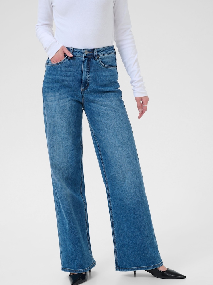 Kaffe Reg Fit Blue KAmeadow High Waisted Jeans - Image 1 of 6