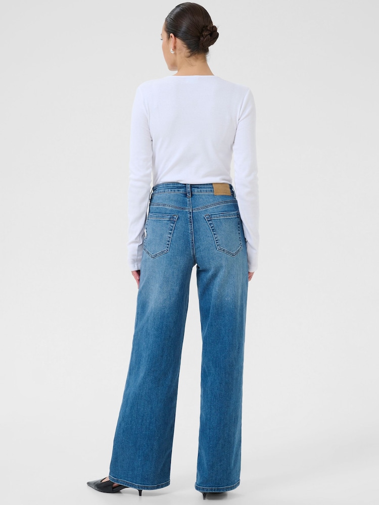Kaffe Reg Fit Blue KAmeadow High Waisted Jeans - Image 2 of 6
