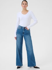 Kaffe Reg Fit Blue KAmeadow High Waisted Jeans - Image 3 of 6