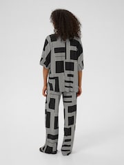 Kaffe KAdonny Collared Patterned Black Shirt - Image 2 of 6