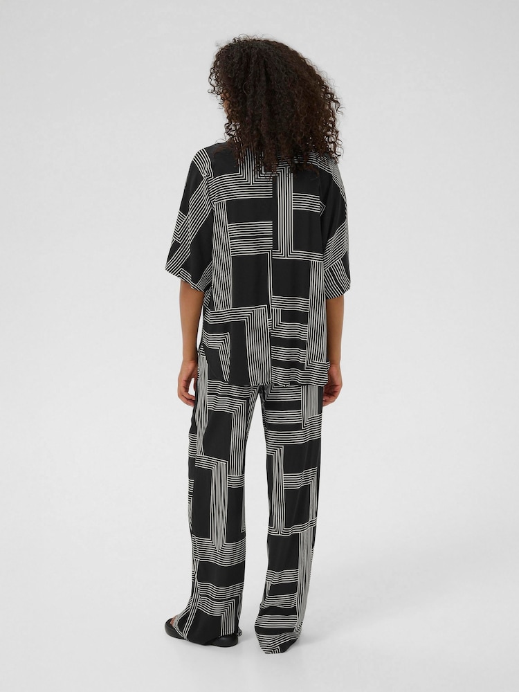 Kaffe KAdonny Collared Patterned Black Shirt - Image 2 of 6 Kaffe KAdonny Collared Patterned Black Shirt - Image 2 of 6