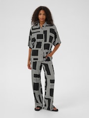 Kaffe KAdonny Collared Patterned Black Shirt - Image 3 of 6