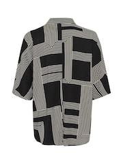 Kaffe KAdonny Collared Patterned Black Shirt - Image 6 of 6