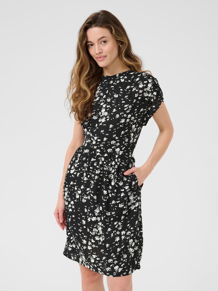 Kaffe KAbeathe Short Sleeve Black Dress - Image 1 of 6