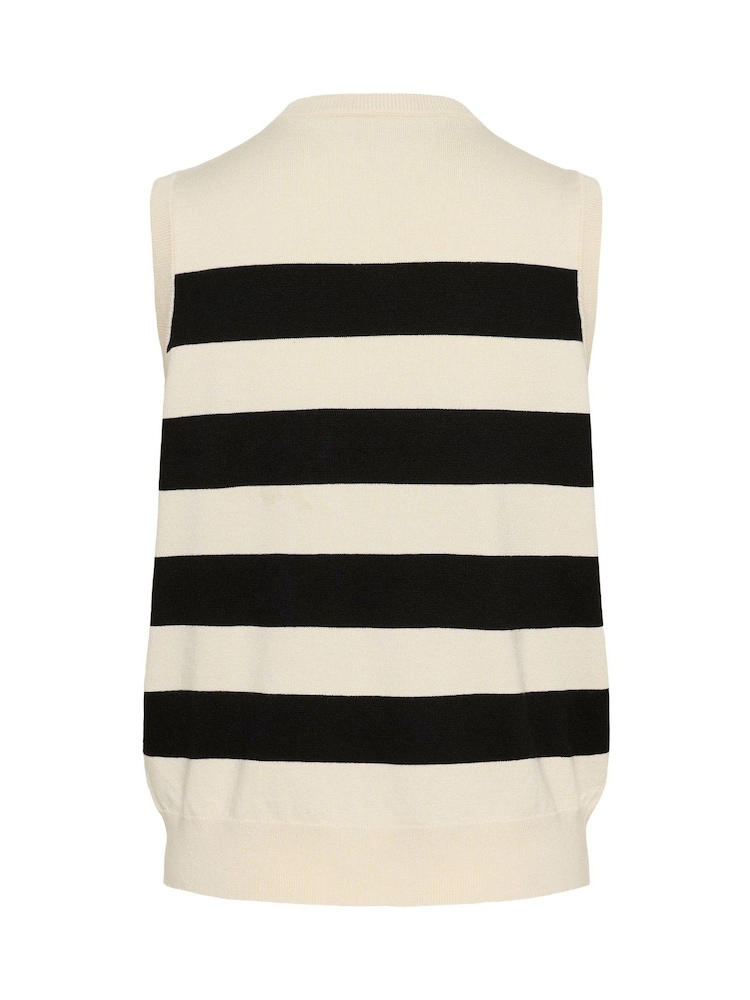 Kaffe KAlizza Striped Slipover Vest Black Tank top - Image 6 of 6