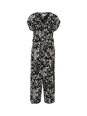Kaffe KAbeathe V-Neck Short Sleeve Black Jumpsuit - Image 4 of 5